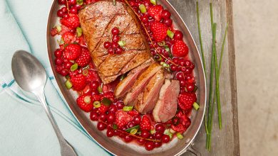 Magret de canard fruits rouges grenailles