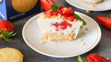 Cheesecake cru, sablé et fruits