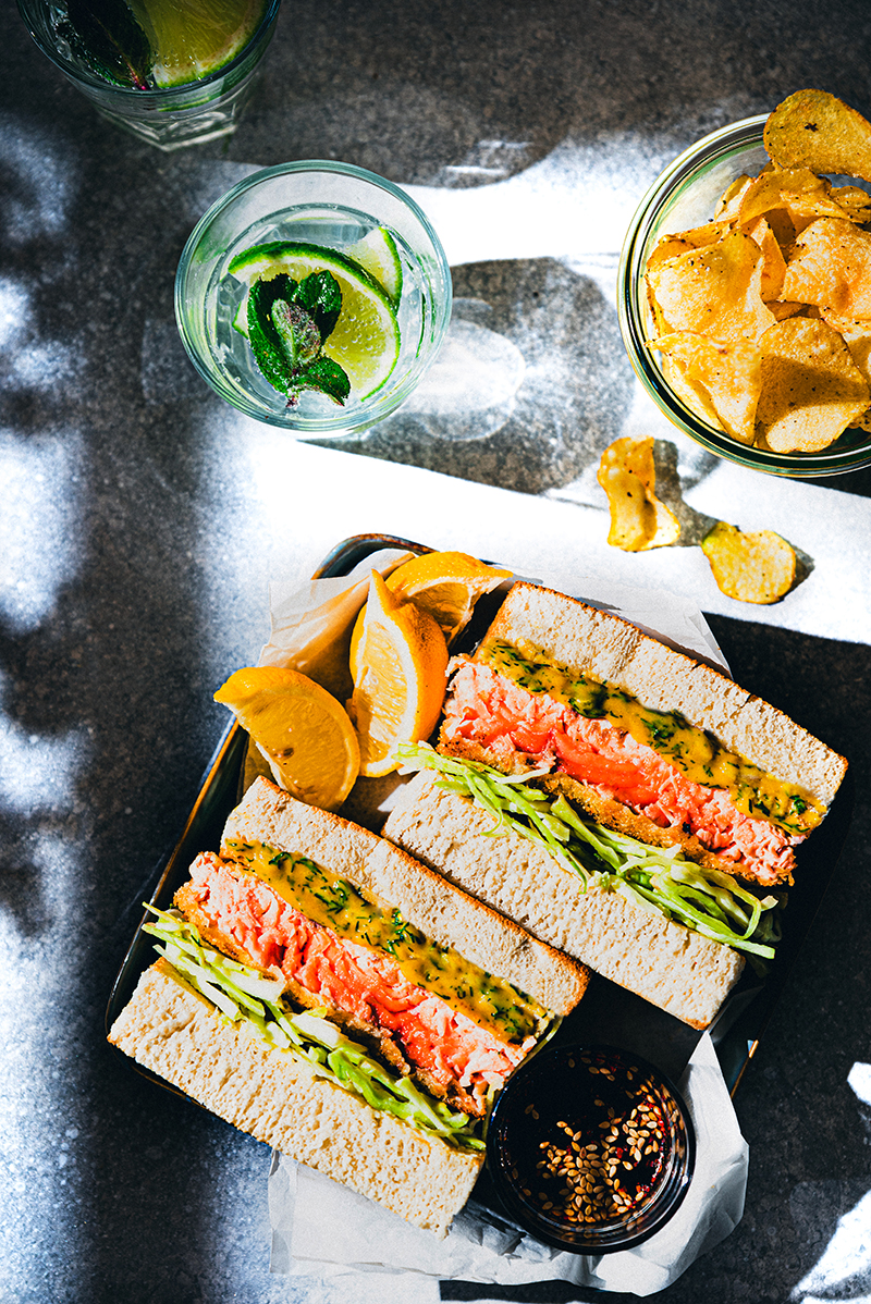 Sandwich sando saumon de Norvège