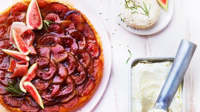 Tatin figues jambon cru, glace au Saint-Marcellin