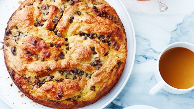 Babka express au yaourt, orange et pépites de chocolat