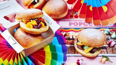 Beignets moelleux pêches, cerises et basilic