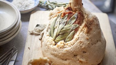 Jarret de veau à la sauge en croûte de sel