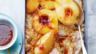Risotto sucré aux épices poires caramélisées