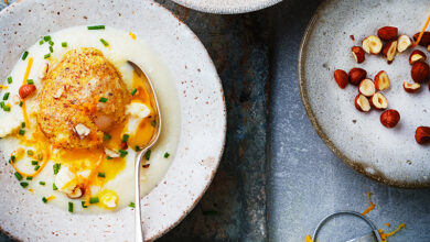 Œufs panés crème de chou-fleur noisette