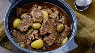 Daube de paleron de bœuf olives citrons confits