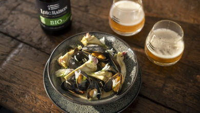 Moules marinières « foin et artichauts »