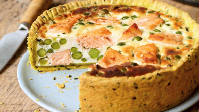 Quiche Saumon Écossais Label Rouge, petits pois fromage frais