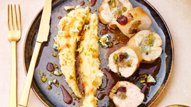 Ballottines de poulet farcies, purée de céleri