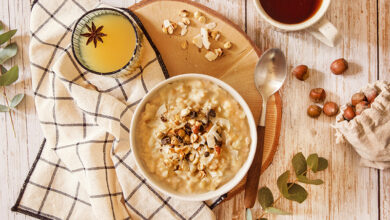 Riz au lait parfumé à la noisette