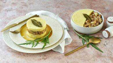 Dinde de Noël écrasé de Ratte du Touquet à l’huile de truffe