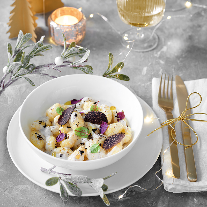 Gnocchis crème de topinambours truffe noire