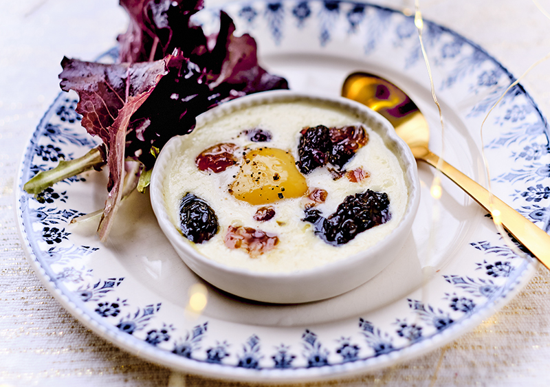 Œufs cocotte aux morilles A Vos Assiettes
