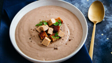 Velouté de châtaignes foie gras et pain d’épice