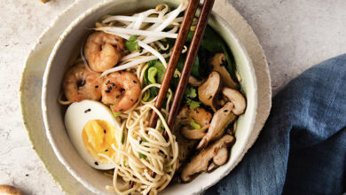 Bowl ramen crevettes petits légumes