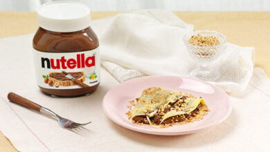Crêpes Nutella et noisettes
