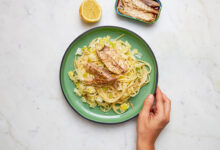 Spaghetti poireaux p’tits filets de maquereaux