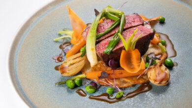 Filet de bœuf Pommes de terre Anna, oignons carottes caramélisées