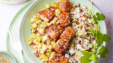 Bowl Saumon laqué salsa banane