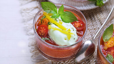 Gaspacho chantilly au basilic