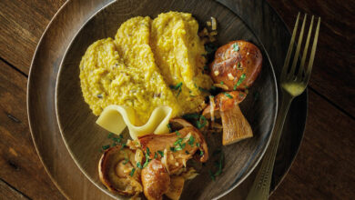 Polenta crémeuse cèpes et Beaufort