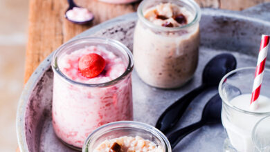 Riz au lait fraise caramel