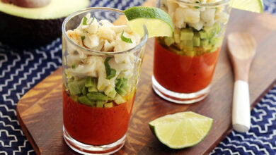 Verrine d’araignée à l’avocat et piquillos