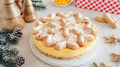 Cheesecake biscuits à la cuillère Bonne Maman, mangue coco