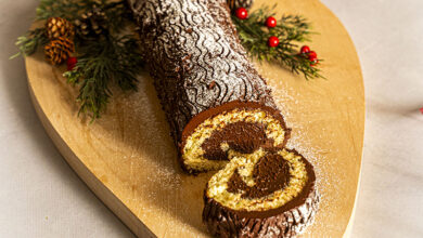 Bûche de Noël à l’avocat chocolat