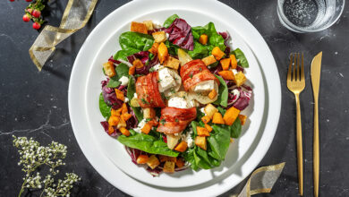 Poires chèvre enlacées de lard