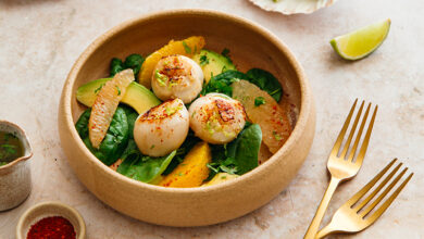 Salade noix de Saint-Jacques agrumes