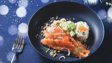 Saumon de Norvège mariné sarrasin pommes Granny Smith