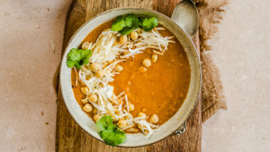 Soupe crémeuse pois chiches rôtis