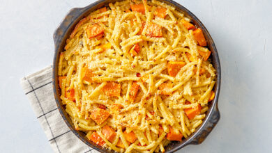 Mac & cheese bleu potimarron