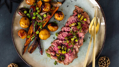 Tataki bœuf BIO légumes rôtis