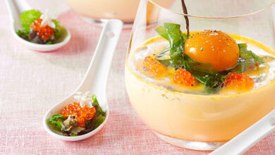 Verrines jaune d’œuf confit