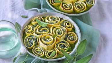Lasagnes roulées épinards fromage frais
