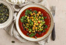 Pois chiche edamame sauce au poivre