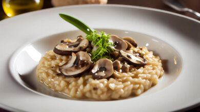 Risotto végétarien champignons frais parmesan