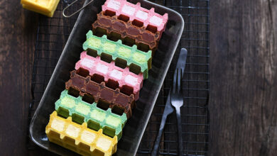 Gaufres sucrées multicolores