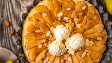 Tarte poires caramélisées vegan