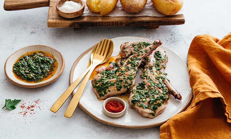 Gigolettes de lapin, sauce chimichurri | A Vos Assiettes