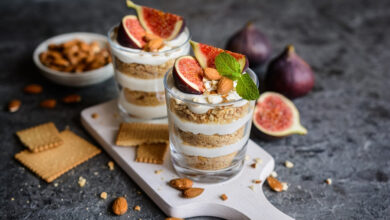 Parfait mascarpone, figues, petits beurre amandes