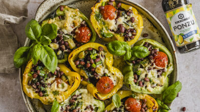 Poivrons farcis haricots azuki