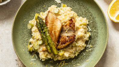Risotto d’asperges filets de tilapia citron