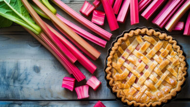 Tarte rhubarbe croisillons de pâte