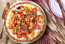 Tarte fromage frais tomates multicolores