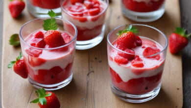 Verrines de fraises yaourt