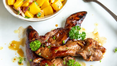 Aiguillettes de Canard Français, grillées miel sauce soja