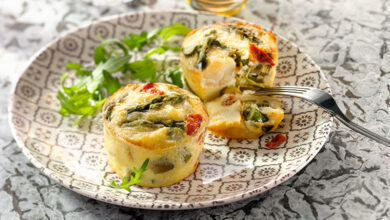 Clafoutis pommes de terre primeur asperges tomates confites